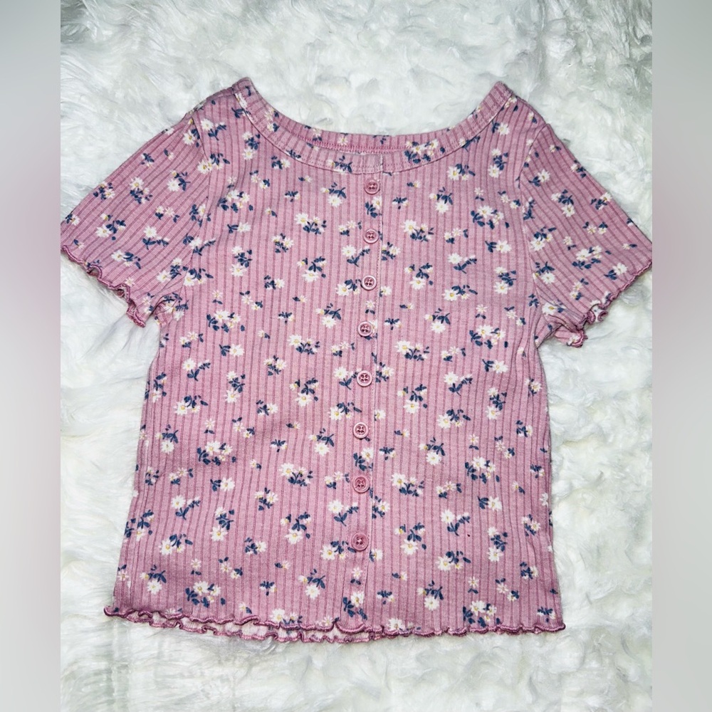 ✅Bundle -save on shipping! Wonder Nation Pink Floral kids ribbed tee